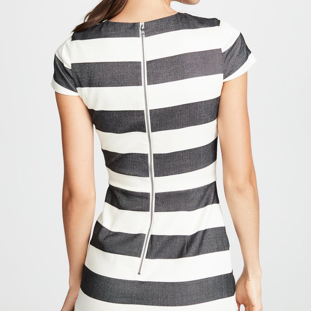 Alice + Olivia Fantine Ruffled Stripe Dress - Picture 4 of 8